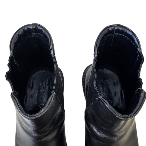 Gucci Mens Chelsea Leather Boots, Black, Slip On, Fall, Quiet Luxury, Size 9 D - Picture 5 of 14